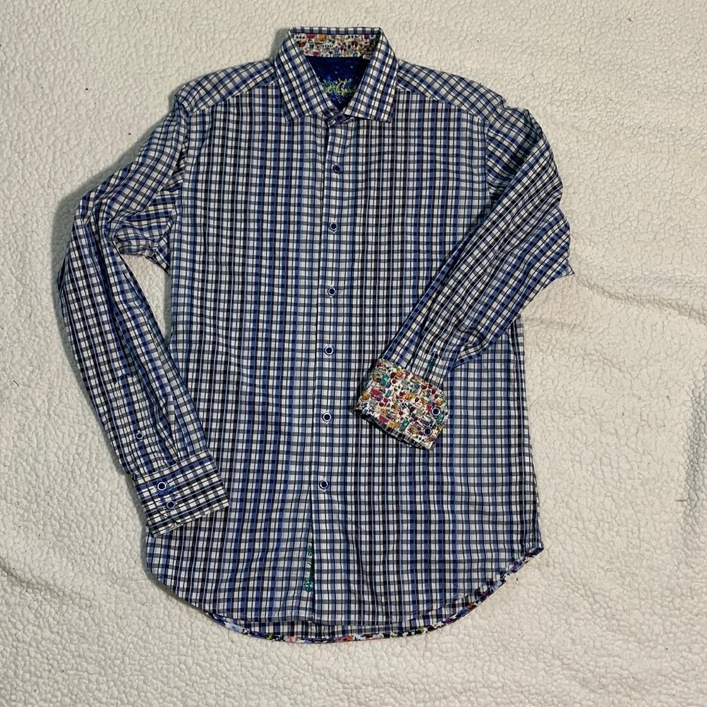 Robert Graham Mens Button Up Shirt Size Small Flip Cuff Mixed Drink Cocktails